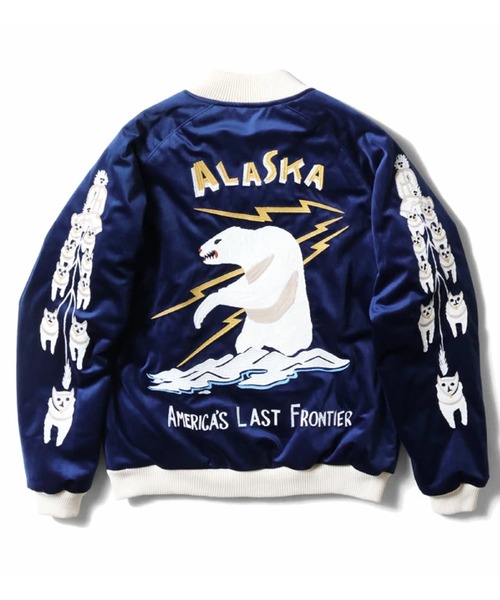 多数ブランド古着取扱！USEDshop★専用ヒューストンアラスカ別珍シロクマ柄 HOUSTON ブルゾン アウター ヒューストン VELVETEEN ALASKA
