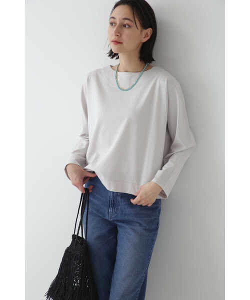 「human woman」 長(zhǎng)袖カットソー MEDIUM グレー レディース