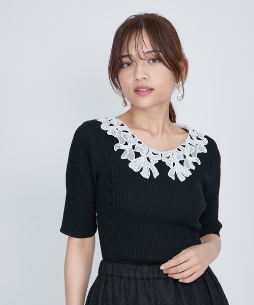 QUEENS COURT ヴィンテージ　葡萄のポンポンニット　HANDKNIT Dobby Stripe Button Front Robe - Eileen West