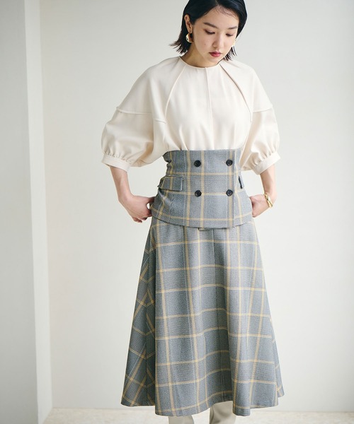 「VIS」 半袖ブラウス FREE ダークブラウン レディース_画像2