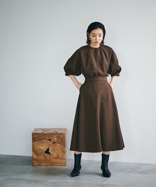 「VIS」 半袖ブラウス FREE ダークブラウン レディース_画像4