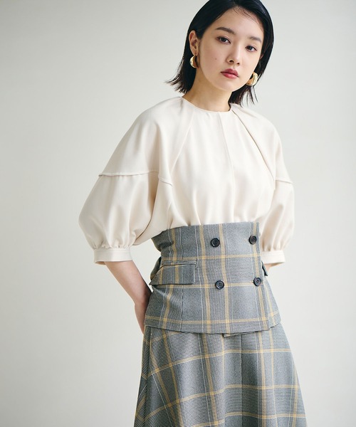 「VIS」 半袖ブラウス FREE ダークブラウン レディース_画像9