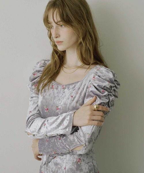 ★新品・タグ付 ヘイレーン 小花刺繍 ベロア ワンピース ドレス 黒 マーメイド 楽天市場】チャイナードレスワンピース パーティードレス 全3色 ベロア