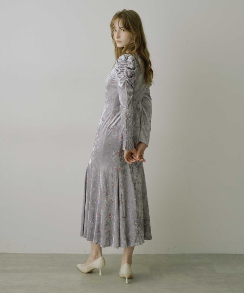 HEIREN ドレス 「HEIREN」小花刺繍入りベロアドレス : ZOZOTOWN Yahoo