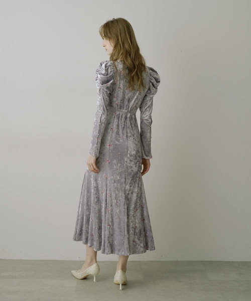 HEIREN ドレス 「HEIREN」小花刺繍入りベロアドレス : ZOZOTOWN Yahoo