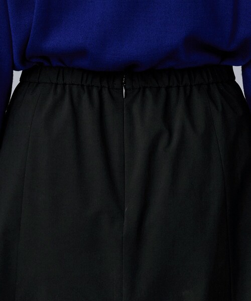 新品 45R✨ウール混 ゆるめのバルーン ストレッチ ロングスカート ネイビー MIDIUMI（ミディウミ） ウール バルーンスカート / ロングスカート