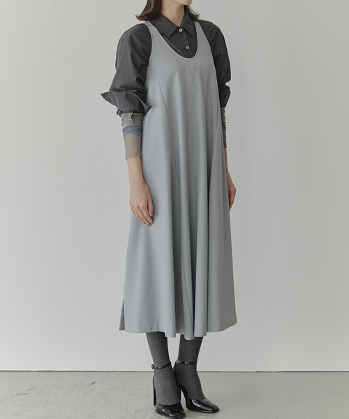 ワンピース スリーブレスツイルAラインドレス / Sleeveless Twill A-line Dressの画像