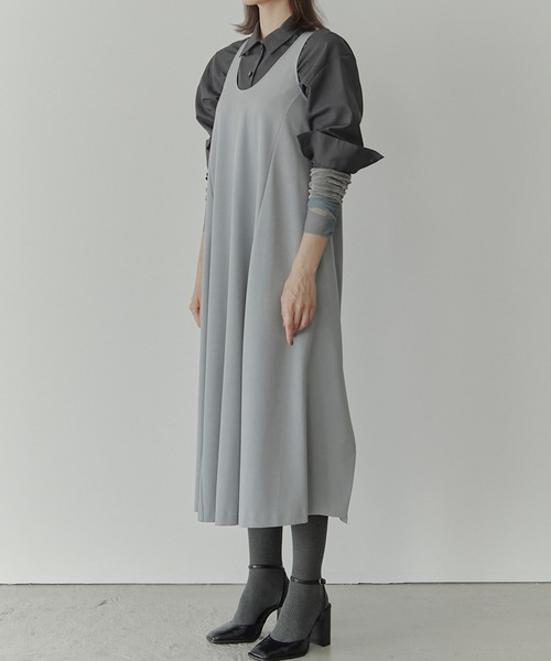 ワンピース スリーブレスツイルAラインドレス / Sleeveless Twill A-line Dressの画像