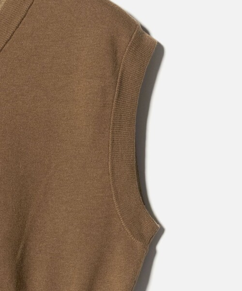 6 ベスト ジレ 「6(ROKU)」コットンウール ミラノリブ Vネック ベスト