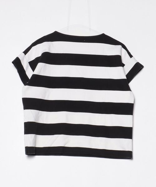 「SALON」 ボーダー柄半袖カットソー FREE ブラック レディース_画像2