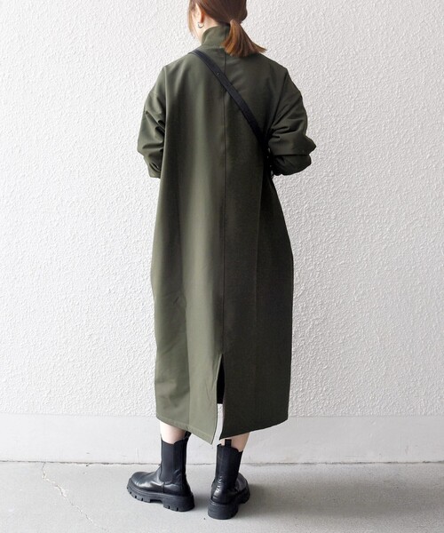 SHIPS any ワンピース any:「洗濯機可能」裏起毛 リブ ハイネック