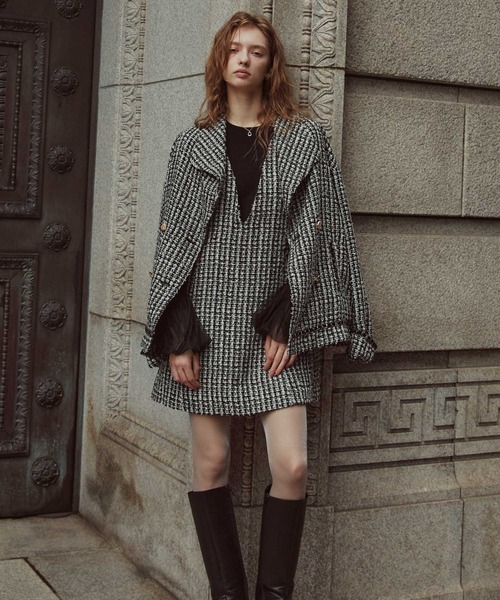 green label relaxing ドットチュールビスチェワンピース ドット柄