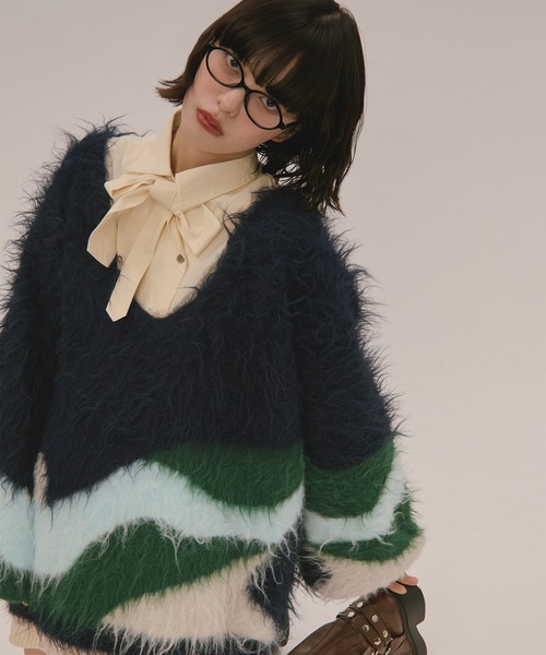 loin nuit ニット セーター nuance Uneck knit / ニュアンスユーネック