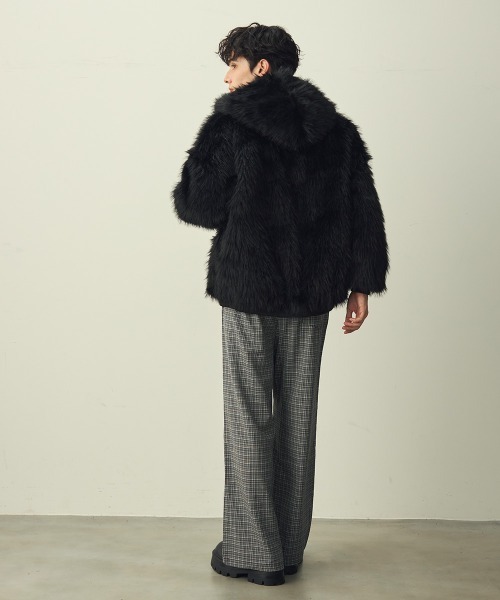 00's Roen ファー　ブルゾンジャケット　ダブルジップ　アーカイブ　y2k 00s archive】ファー付き ギミックムートンジャケット y2k お兄系 00s