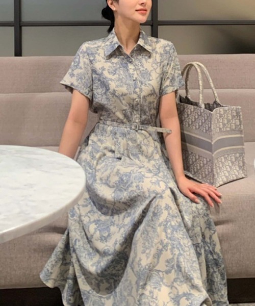 「Doula Doula」 半袖ワンピース FREE ブルー レディース_画像9