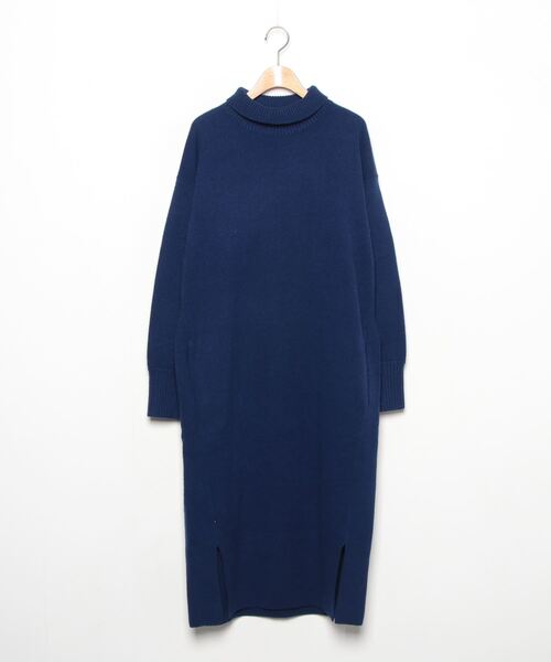 美品✨ブラミンク　ウールニットロングワンピース　ネイビー　38 ブラミンク ウール ニットワンピース 38 レディース ネイビー 7926-231