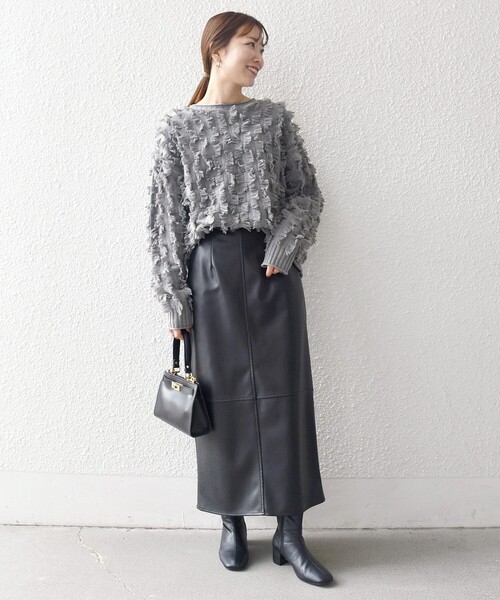 SHIPS any ニット セーター any:「手洗い可能」フリンジ デザイン プル