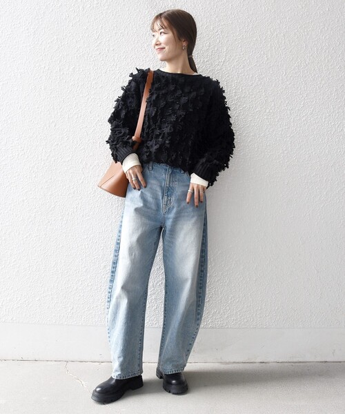 SHIPS any ニット セーター any:「手洗い可能」フリンジ デザイン プル