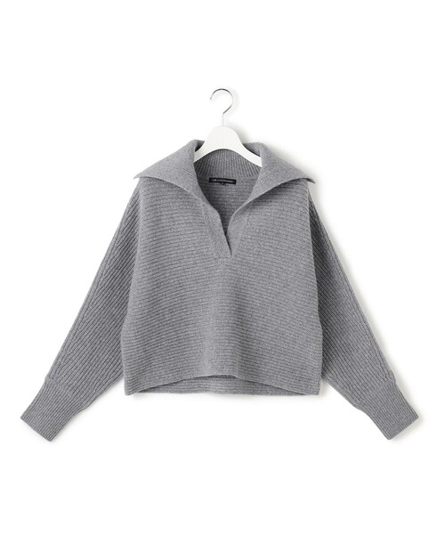 ニット セーター 「洗える」ウールカシミヤチャンキー クロップド