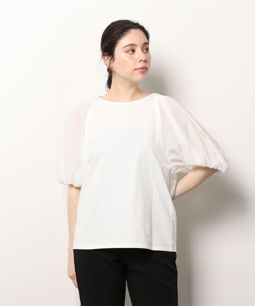「Demi-Luxe BEAMS」 半袖カットソー ONE SIZE ベージュ レディース_画像3