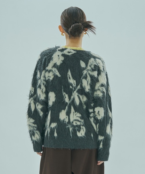 ROSE BUD（ローズバッド） カーディガン FLOWER JACQUARD CARDIGAN
