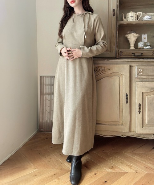 「Meiru」 長袖ワンピース SMALL ブラウン レディース_画像8