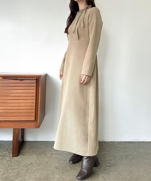 「Meiru」 長袖ワンピース SMALL ブラウン レディース_画像9