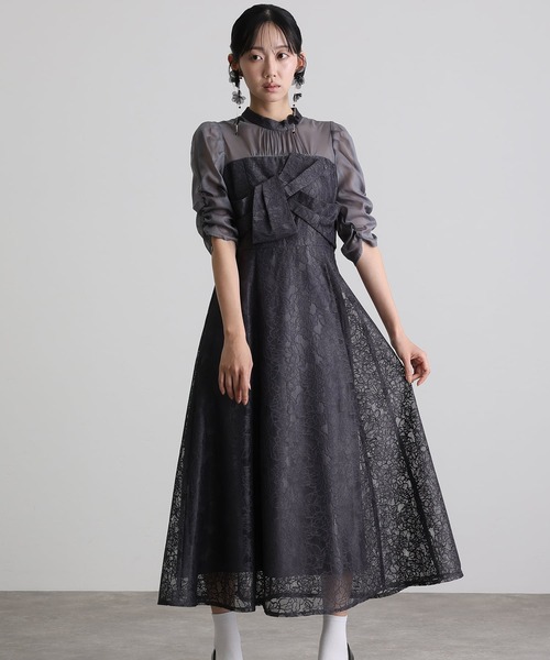 atlo（アトロ） ドレス 結婚式二次会パーティードレスロングと袖あり