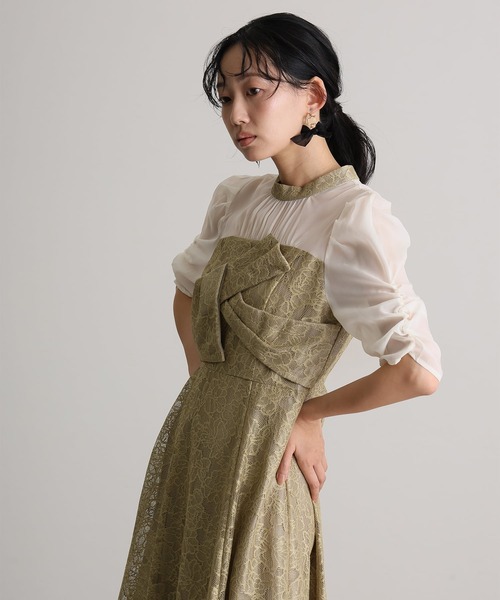 atlo（アトロ） ドレス 結婚式二次会パーティードレスロングと袖あり