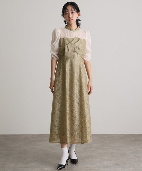 atlo（アトロ） ドレス 結婚式二次会パーティードレスロングと袖あり