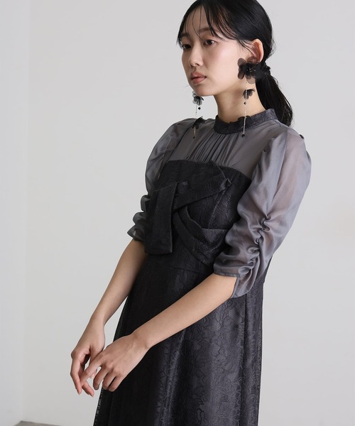 atlo（アトロ） ドレス 結婚式二次会パーティードレスロングと袖あり