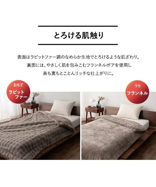 EMOOR（エムール） ベッド 寝具 ＋4℃ 2枚合わせポコポコ毛布 「エ