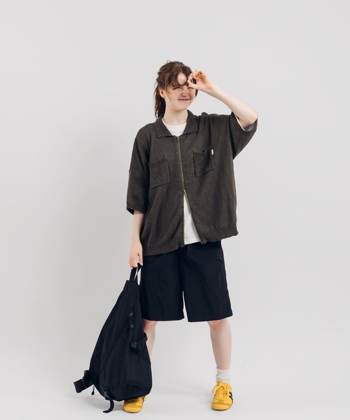 「MUHET」 ニットカーディガン X-LARGE チャコールグレー レディース_画像5