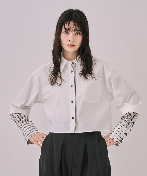 UNITED TOKYO バイカラーブラウス UNITED TOKYO（ユナイテッドトウキョウ） ブラウス シャツ バイカラー