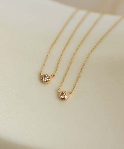ネックレス ダイヤモンドネックレス「ベゼル・0.04ct」 レディースの画像