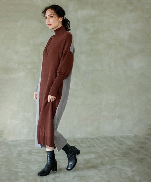 「OSMOSIS」 ニットワンピース ONE SIZE ブラック レディース_画像8