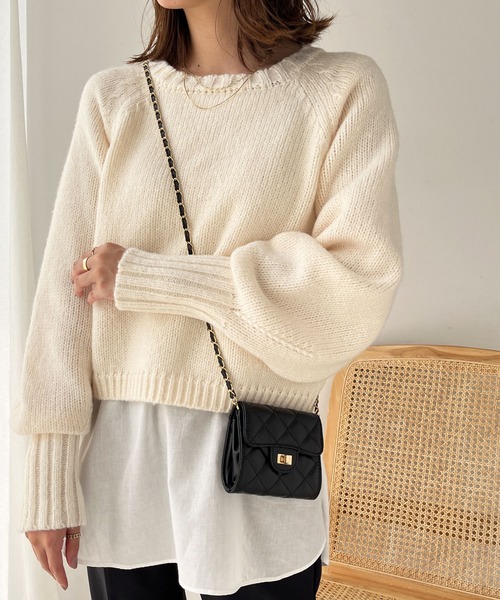 「GeeRA」 長袖ニット MEDIUM ブルー レディース_画像3