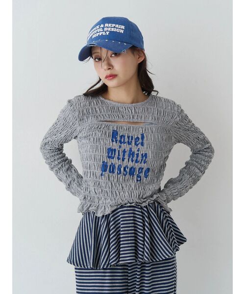 jouetie（ジュエティ） tシャツ カットアウトシャーリングトップス