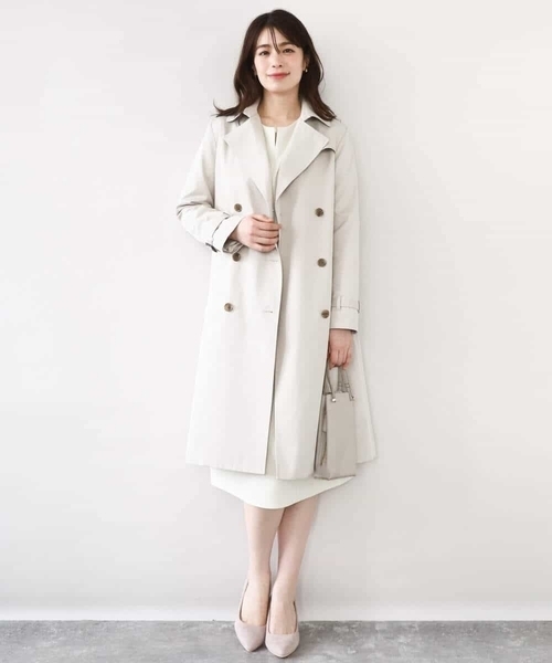 OFUON（オフオン） トレンチコート コート ベーシックツイルトレンチ