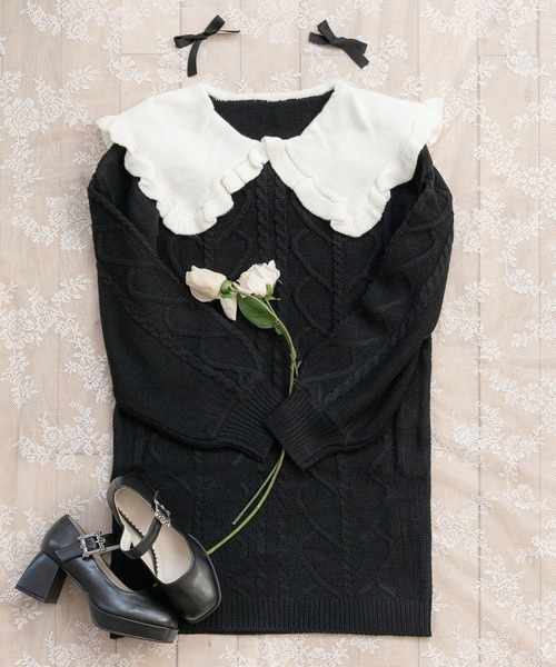 「DearMyLoveRose」 長袖ワンピース M-L ブラック レディース_画像2