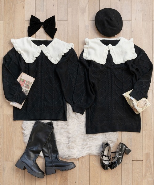 「DearMyLoveRose」 長袖ワンピース M-L ブラック レディース_画像9