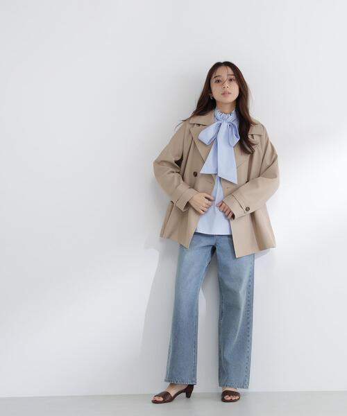 [ナチュラルビューティーベーシック] アウター オーバーハーフコート ベージュ ナチュラルビューティーベーシック NATURAL BEAUTY BASIC フェイク