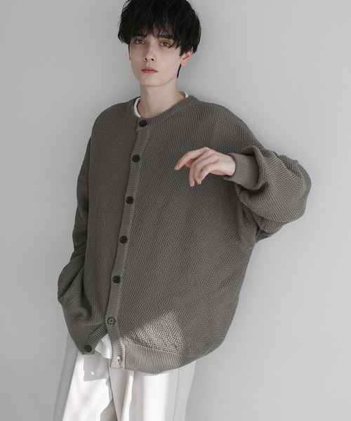 「LILL」 ニットカーディガン M ブラック メンズ_画像3