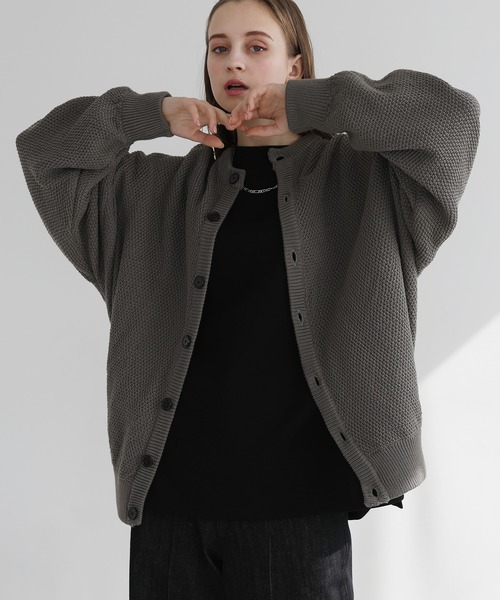 「LILL」 ニットカーディガン M ブラック メンズ_画像7