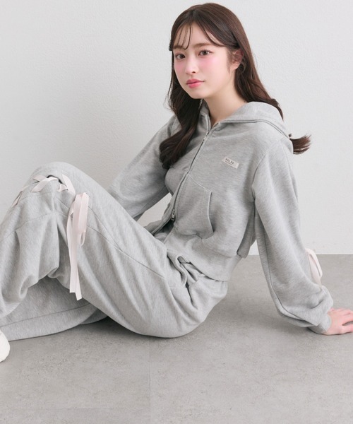 「DIVIDED STATES OF OLIVE®︎」ジップアップパーカー M ANOTHER BRANCH OLIVE des OLIVE パーカー フードロゴZIPパーカー