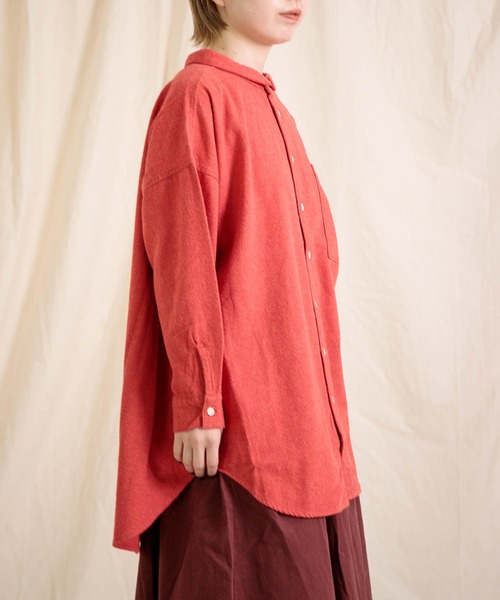 「Brocante」 長袖ネルシャツ 2 レッド レディース_画像2