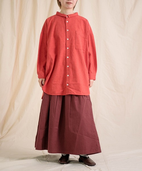 「Brocante」 長袖ネルシャツ 2 レッド レディース_画像3