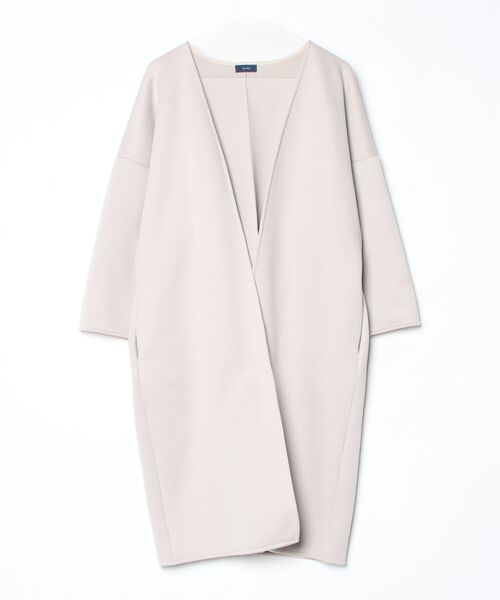 SHIPS ベージュ ノーカラーコート M SHIPS（シップス） ノーカラーコート MEDIUM ベージュ レディース