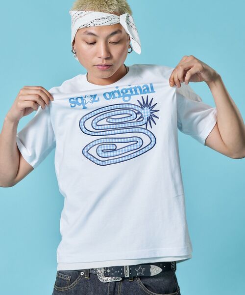 SEQUENZE tシャツ WEB限定 / パッチワーク ぐるぐるワッペン半袖T