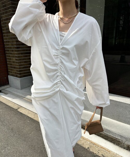 DouDou（ドゥドゥ） ワンピース ギャザードロストワンピース